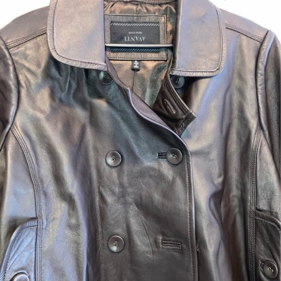 Avanti Dark Leather Double-Breasted Jacket - Picture 6 of 6